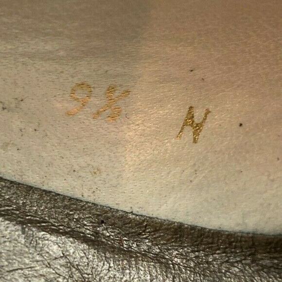 Retro Evan-Picone high heel shoes dark golden bronze metallic leather pumps 9.5N - Picture 6 of 9